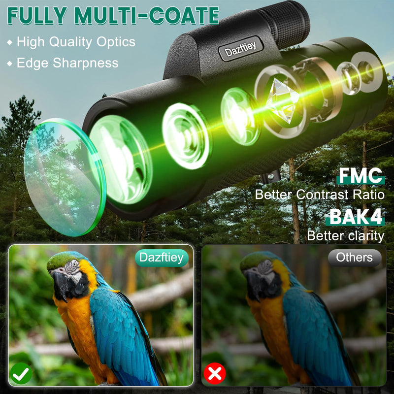 [AUSTRALIA] - 12x50 Monoculars for Adults High Powered, Monocular Compact with BAK4 Prism and FMC Lens, Clear Field of View, Monocular Telescope for Smartphone, Lightweight Monocular for Birdwatching Sports Travel 