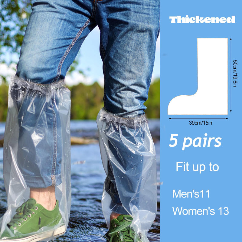 4 Pairs Disposable Boot Covers with Elastic Band, Waterproof Rain Shoe Covers, Transparent Overshoes, Waterproof, Non-Slip for Men and Women for Outdoor Camping