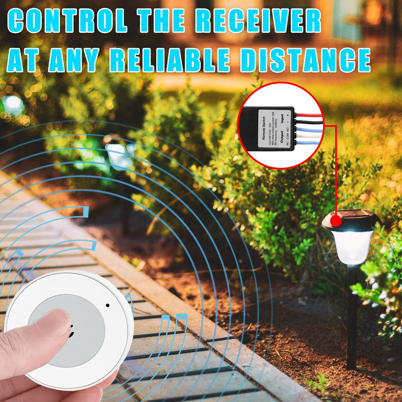 [AUSTRALIA] - Remote Control Switch, 12 V Radio Switch, DC5.5 V ~ 30 V 5 A Relay Remote Switch, 50 m Long Range Radio Switch with 2 Remote Controls for Ceiling Lights, Motor, Lamps Christmas Decoration 