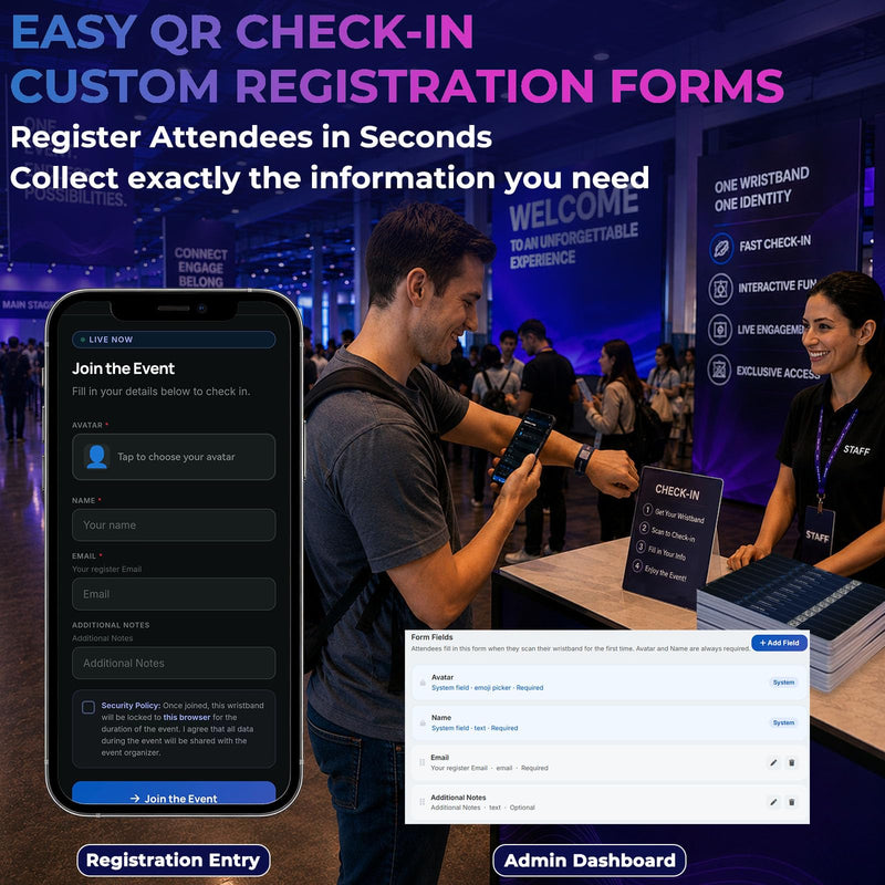 100 Pack SMART Disposable Party Wrist Bands Festival Concert Waterproof Paper Wristbands Custom Personalized ID Admission Bracelet Raffle Tickets for Events Carnival Games Dance Party with QR Code
