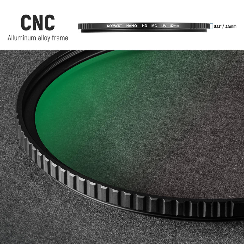 NEEWER 82mm MC UV Protection Filter 24 Layer Multi Resistant Nano Coatings/HD Optical Glass/Water Repellent/Scratch Resistant/Aluminum Alloy Ultra Slim Frame/Ultraviolet Filter