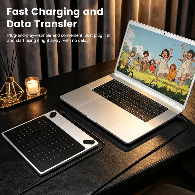 Micro USB to USB-C Replacement Data Sync & Fast Charging Cord Compatible with Wacom Intuos CTL480 CTL490 CTL690 CTH480 CTH680 CTH690, Bamboo CTL470 CTL471 CTL671 CTL680 CTH470 Drawing Tablet 6FT Black