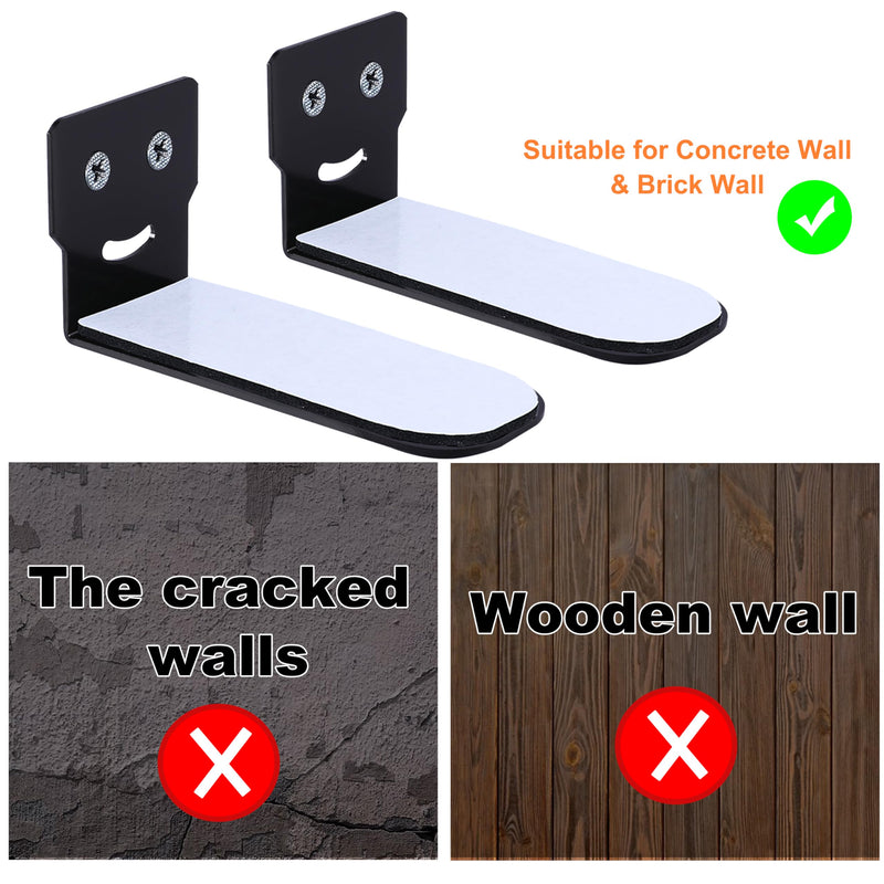 Suixing Universal Soundbar Wall Mount, Sound Bar Bracket for Most of Soundbars Max 30 lbs Anti-Drop Soundbar Wall Shelf(Square 4.72 INCH) Black_4.72" Length 4.72"
