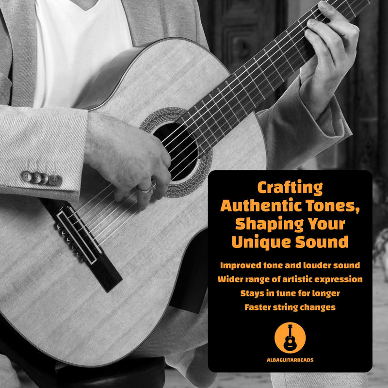 [AUSTRALIA] - Classical Guitar Beads in Light Brown Wood Pattern for Acoustic Guitar Flamenco Guitar with Nylon Strings 