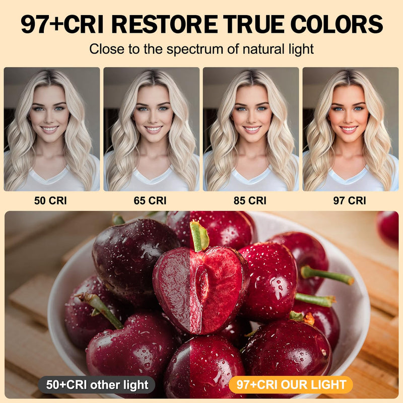 [AUSTRALIA] - Phone Light, 120 LED Selfie Light for iphone, 8000Mah Rechargeable Phone Light Clip Video Camera Light, Adjusted 3 Light Modes for Android, iPad, Laptop, for Makeup, TikTok, Vlog 