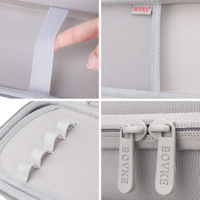 BOVKE Hard Stethoscope Case for 3M Littmann Classic III, Lightweight II S.E, Cardiology IV Diagnostic, MDF Acoustica Deluxe Stethoscopes - Extra Room for Taylor Percussion Hammer and Penlights, Gray