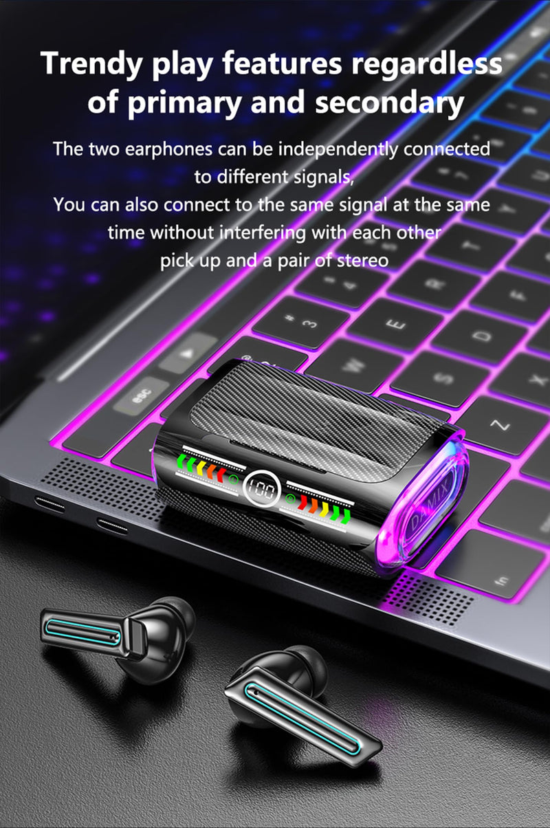 True Wireless Earbuds, 2024 Bluetooth Headphones 5.3 Earbuds, Waterproof Touch Control Ear Buds in-Ear Built-in Mic, with LED Power Display, IP7 Waterproof Earphones Sport Headset - Model 44
