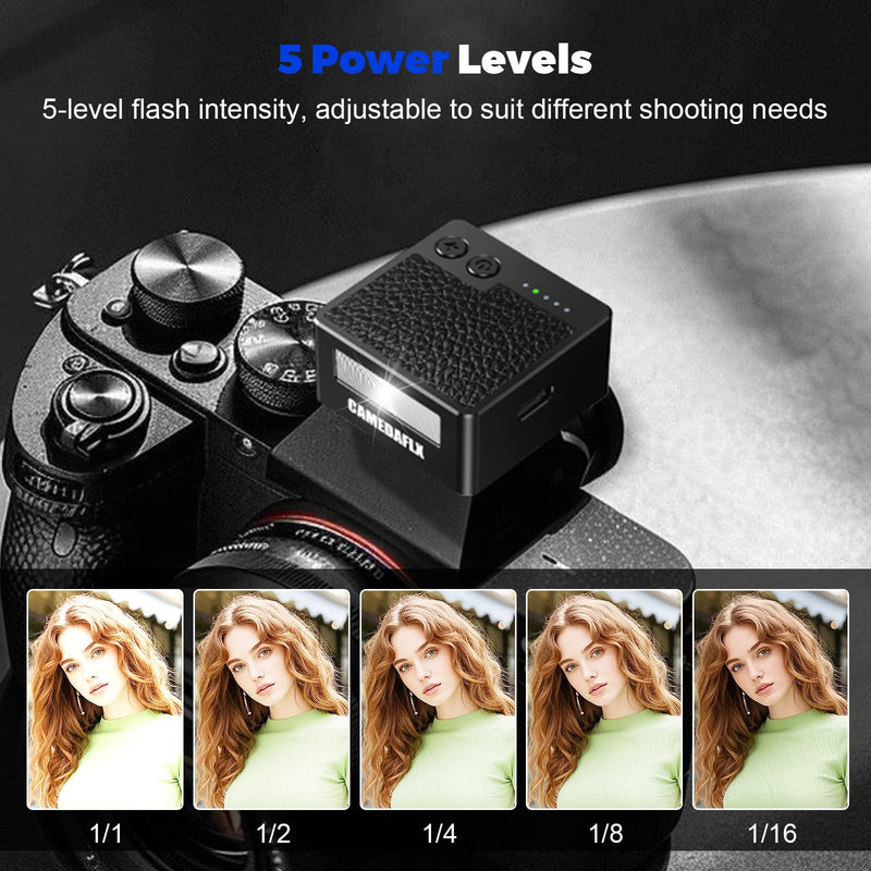 [AUSTRALIA] - CF2 Mini Camera Flash-Aluminum Hot Shoe Flash,GN10,5 Power Levels Manual Camera Flash for Sony ZV1/Ricoh GR3/Fuji/Canon/Nikon/Mini Flash for Film Camera DSLR(Black). 