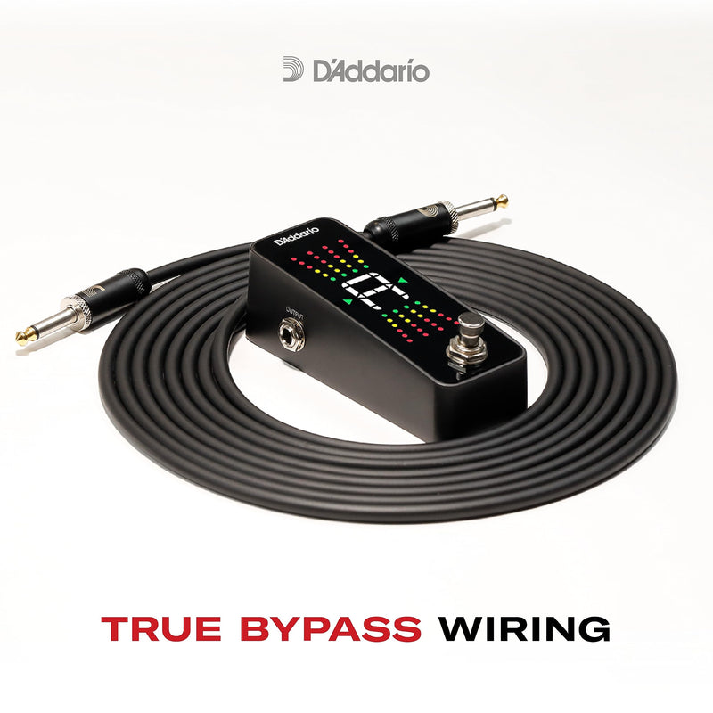 D'Addario Accessories Guitar Tuner Pedal - Chromatic Tuner for Electric Guitars, Bass Guitars and More - Rugged Aluminum Enclosure - Fast and Accurate - True Bypass with Full Color Display Pedal Tuner