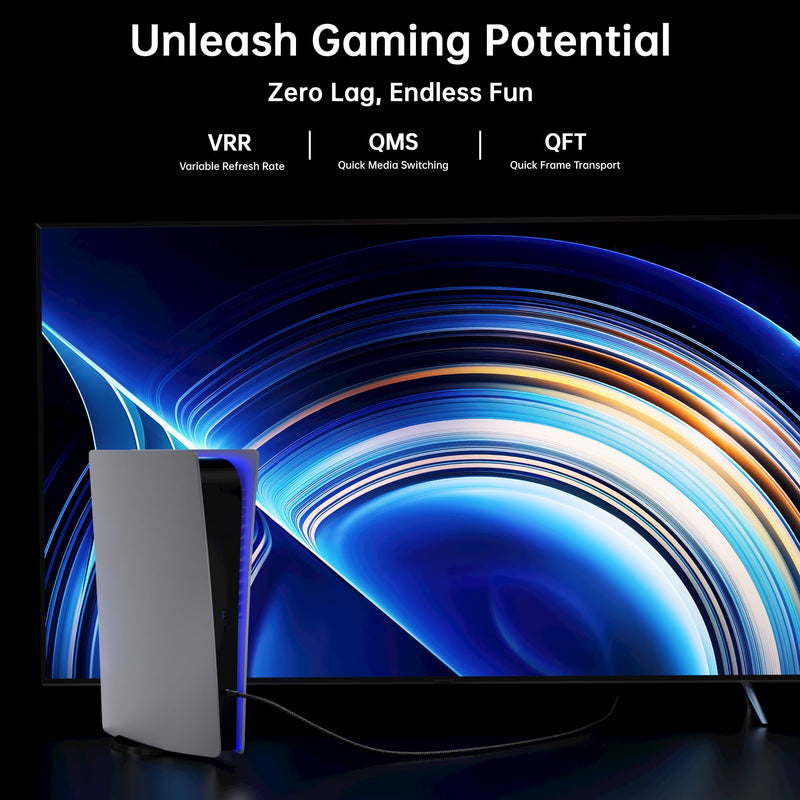 16.5FT 96Gbps Ultra High Speed HDMI 2.2 Cable,Gold-Plated Connectors,Supports 16K@60Hz,4K@240/480Hz,Dynamic HDR10+,3D,eARC,X and HDCP 2.2 & 2.1,Compatible with PS5, Xbox,Gaming PC,Projector 16.5FT
