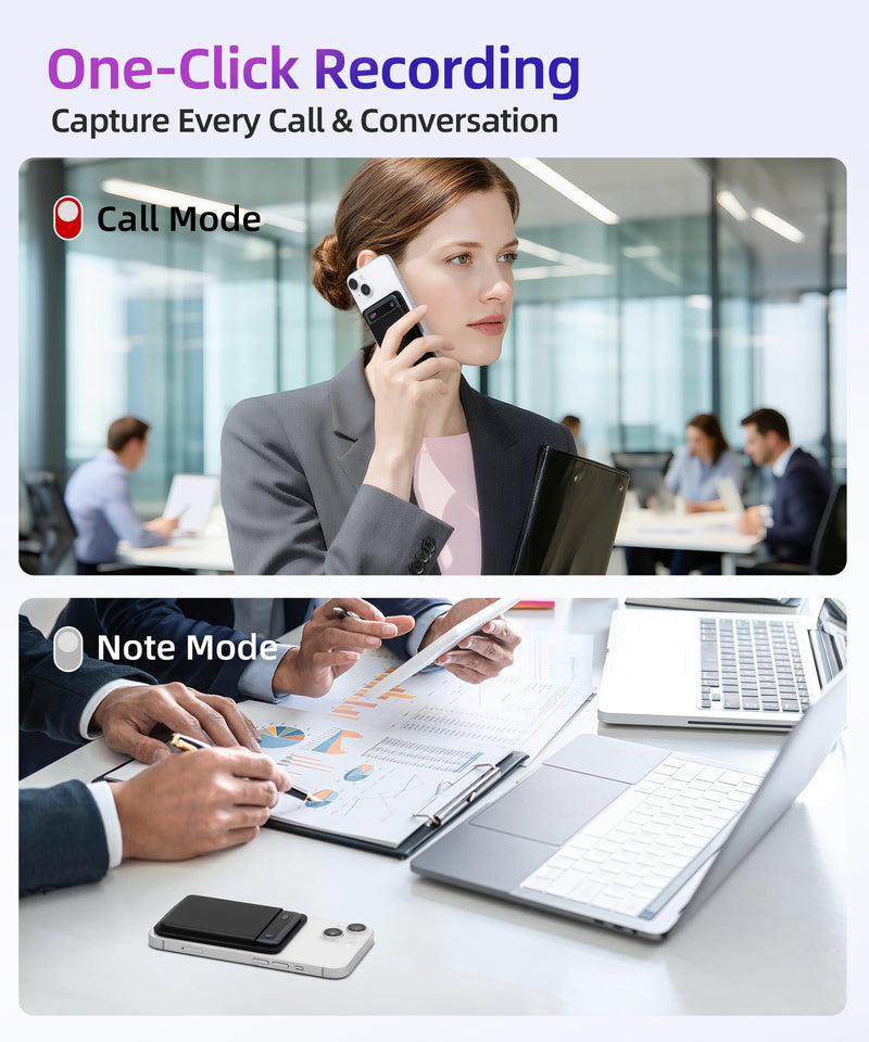 [AUSTRALIA] - AI Voice Recorder with App Control, Noise Reduction, Transcribe & Summarize with AI Technology, Note-Taking Device Supporting 104 Languages, 64GB Digital Audio Recorder for Meetings and Calls – Gray 