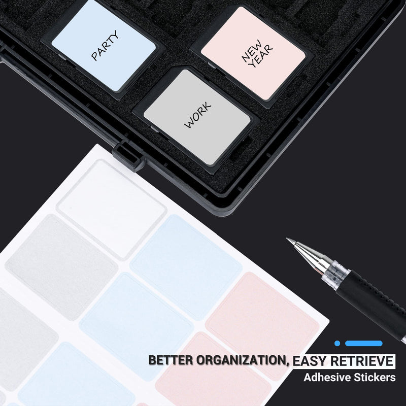 [High Capacity] 54 Slots Memory Card Case for 36 Micro SD and 18 SD Cards with Labels,Water-Resistant Anti-Shock Anti-Dust,Micro SD/SDHC/SDXC TF Card and SD/SDHC/SDXC Holder Organizer Storage