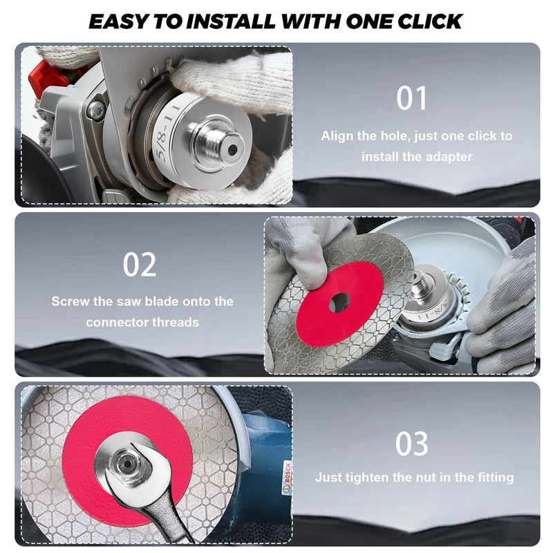 [AUSTRALIA] - XLOCK to 5/8"-11 Thread Adapter Kit – Stainless Steel Angle Grinder Quick-Change Conversion for Saw Blades/Polish Discs/Diamond Core Bits, Include Flange Lock Nut, Convert XLOCK Tool 