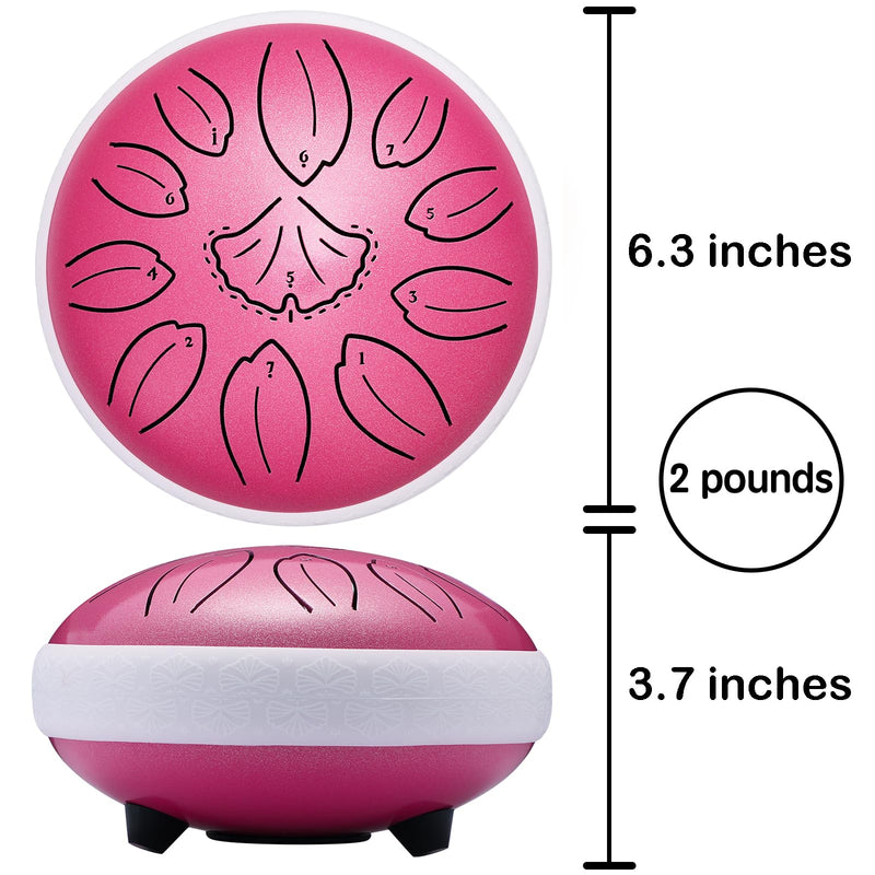 [AUSTRALIA] - Steel Tongue Drum Percussion, 6 Inch 11 Notes Musical Instruments, Music Gifts for Family Friends (Pink) Pink 