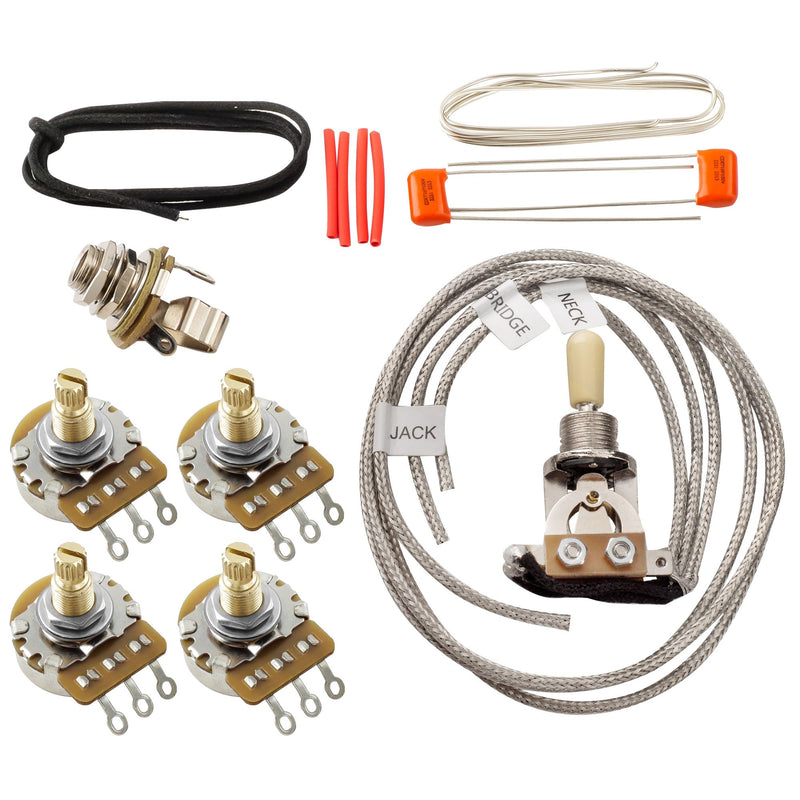 Musiclily Pro LP STD Modern 60s Pre-wired Wring Harness Kit Upgrade for Epiphone LP Style Electric Guitar, Nickel Switch Pre-wired Modern 60s