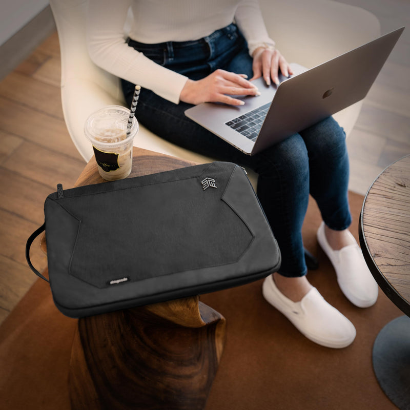 STM Myth Fleece-Lined Laptop Sleeve with Removable Strap for 13" Laptop - Black (stm-114-184M-05) 13-Inch