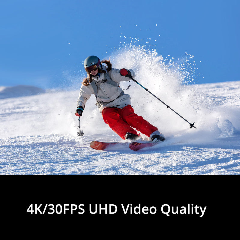 Dragon Touch Action Camera 4K 20MP 30FPS 100FT Waterproof Underwater Camera 170° Wide Angle WiFi Sports Cam with Remote 2 Batteries and Mounting Accessories Kit