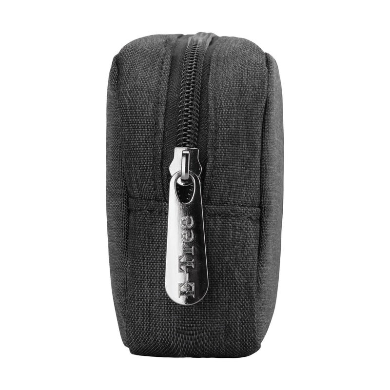 E-Tree 7 inch Canvas Zippered Small Bag, Mini Travel Makeup Carrying Case, Cosmetic Bag, Portable Electronics Accessories Organizer, Tiny Coin Purse Wallet, Little Pouch for Little Items, Black 6" X 1.8" X 4"