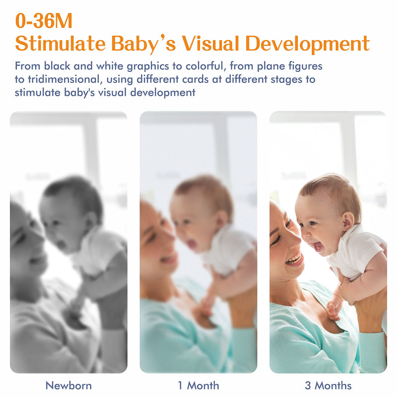 50 Pages Visual Stimulation Flashcards, 25 PCS Black and White Baby Visual Stimulus Cards Sensory Developmental Black White Card Set for Newborn Baby 0-3 Months (5.5” X 5.5”)