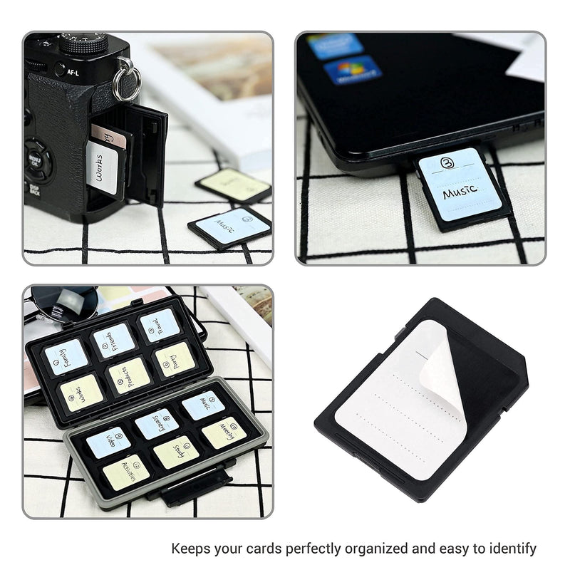 (120 Count) Multi-use Label Printable Stick-On Camera Memory Card Labels SD SDHC SDXC XQD CF CFexpress Type-B Card USB Flash Drive Removable Stickers Cards Mark Paper Labeler 120 Labels/Writable Style