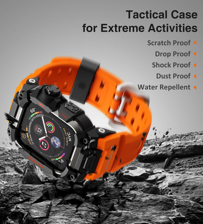 ULTIMAL Rugged Case with Band for Apple Watch 45mm,for Apple Watch Generation9/8/7