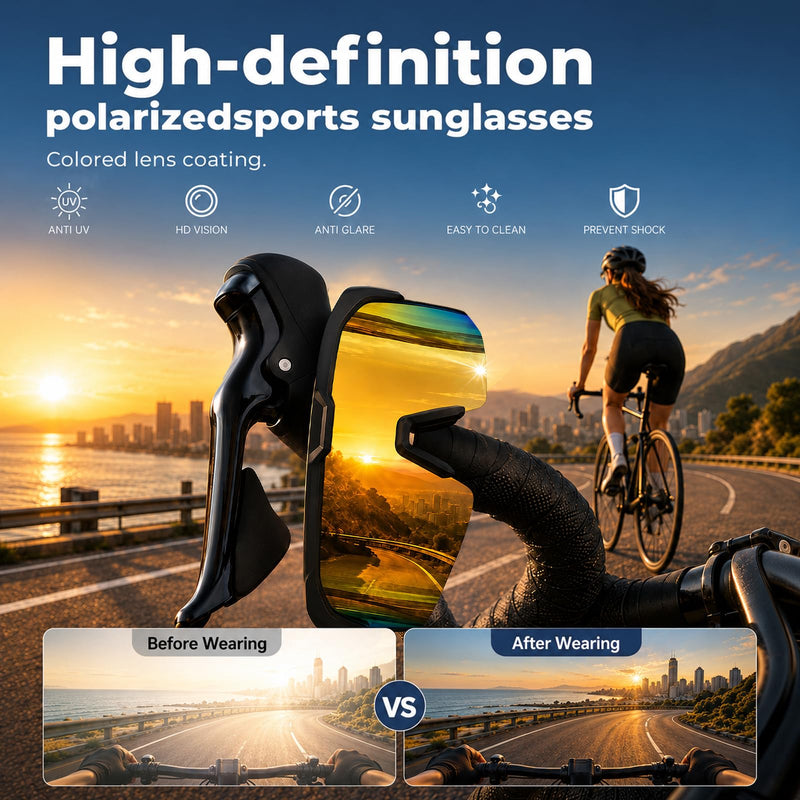 Bluetooth Cycling Glasses, Hands-Free Open-Ear Audio Sunglasses Yellow