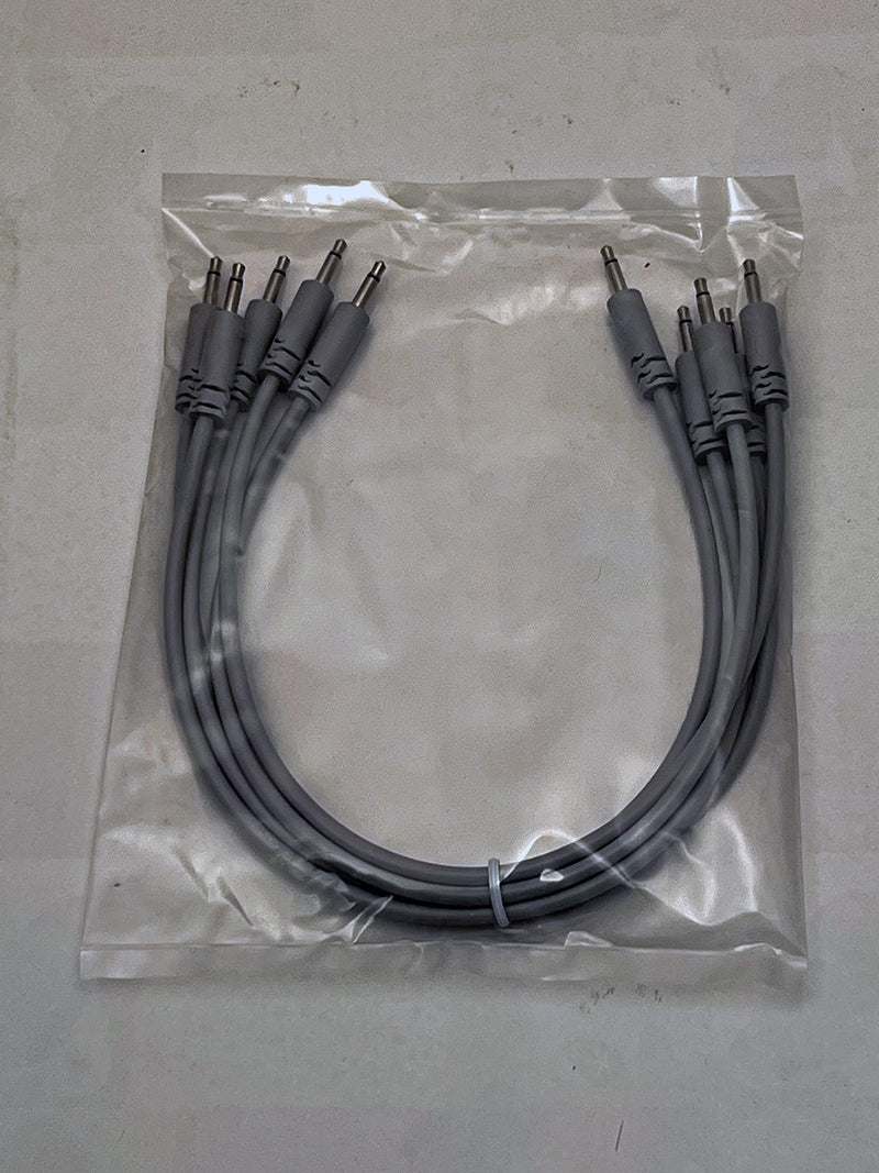 [AUSTRALIA] - Luigis Modular Supply Spaghetti Eurorack Patch Cables - Package of 5 Light Gray Cables, 12 (30 cm) 
