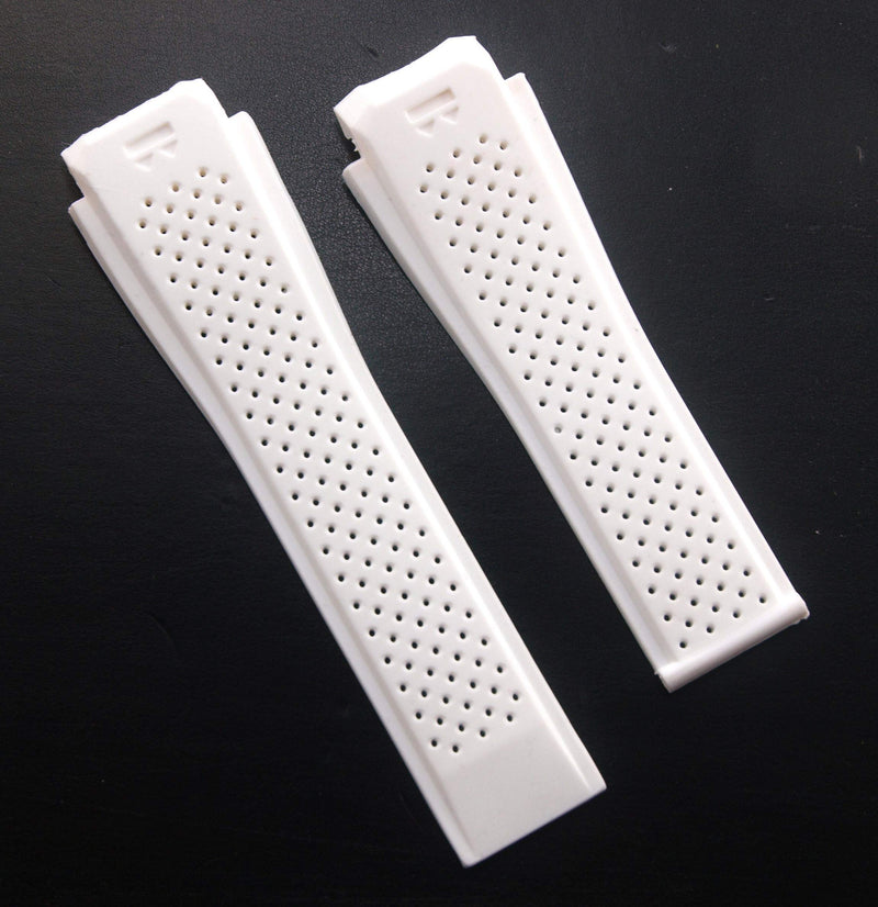 Watchstrapworld Hyper White silicone rubber watch band compatible with TAG Heuer Connected 46 smart watch, model no. SAR8A80.