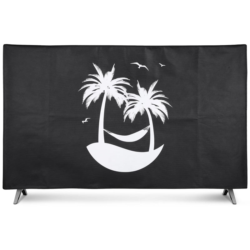 kwmobile Dust Cover for 55" TV - Flat Screen TV Protector - Tropical Island White/Black Tropical Island 02-01