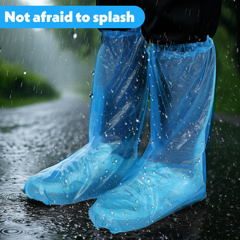 Ptwola Pack of 20 (10 Pairs) Shoe Covers Disposable Waterproof Shoe Covers Reusable Transparent Shoe Covers for Indoor Use on Rainy Days for Men and Women
