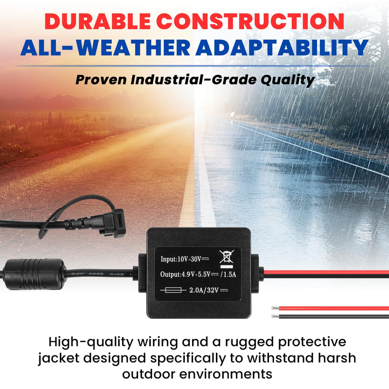 010-11843-01 Motorcycle GPS Power Cable for Garmin Navigator Mount Bracket | Compatible with Garmin zumo 340LM 345LM 346LMT-S 350LM 390LM 395LM 396LMT-S Navigators, Hardwire Charging Cable w/Inline Fuse