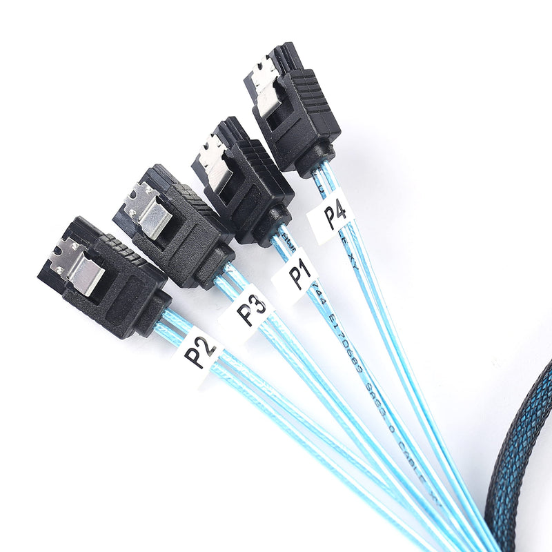 2Pack SFF-8643 to SATA: 1M SFF-8643 Mini-SAS to SATA-Cable SFF8643 to SATA Mini SAS HD to SATA Forward Breakout (3.3FT) 3.3FT 2PACK