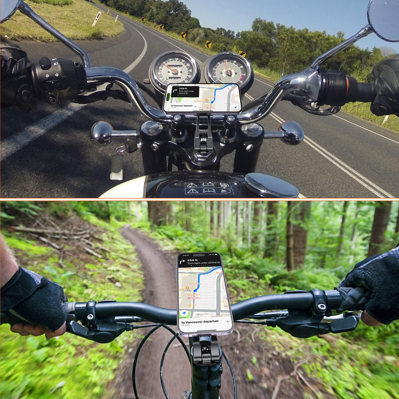 MG18L Claw MINI Magnetic Phone Mount Road bike mobile phone holder, iding bracket special shock absorption fixed mountain bike motorcycle navigation triangle(Triangle Type) Triangle Type