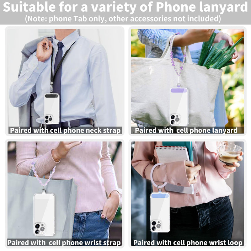 Phone Tether Tab for iPhone, Cell Phone Lanyard Patch, Phone Strap Replacement Part for All Full Phone Cases (White) White