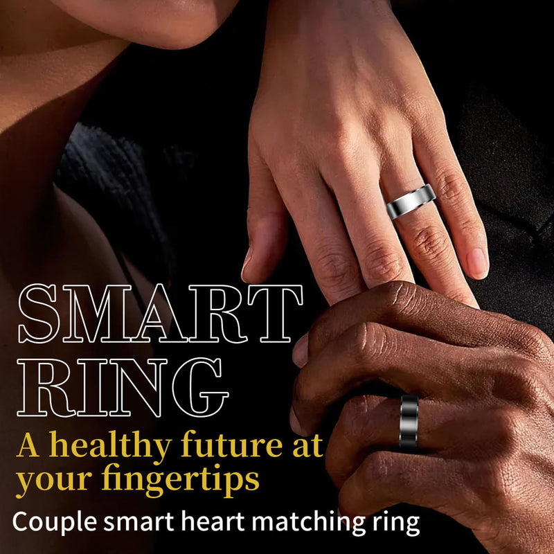 Smart Ring Health Rings Waterproof Heart Rate Monitor Step Calorie Counter Pedometer Distance Sleep Tracker Long Battery Life Sports iOS & Android Smart Rings for Men Women