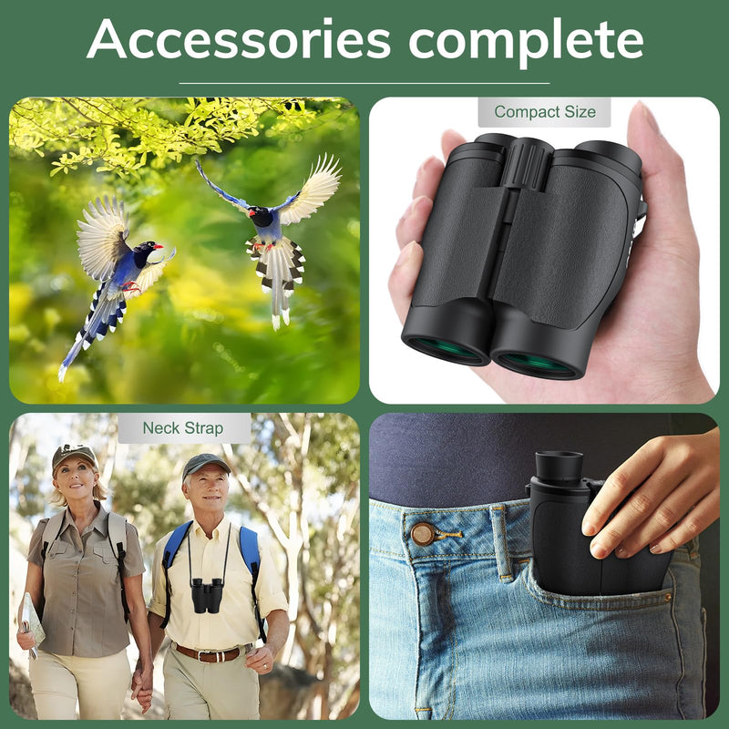 20x32 Compact Binoculars for Bird Watching - OPAITA High Powered Small Binoculars for Adults Kids with Low Light Vision for Hunting Cruise Trip Travel Concert Hiking A.20x32-Black