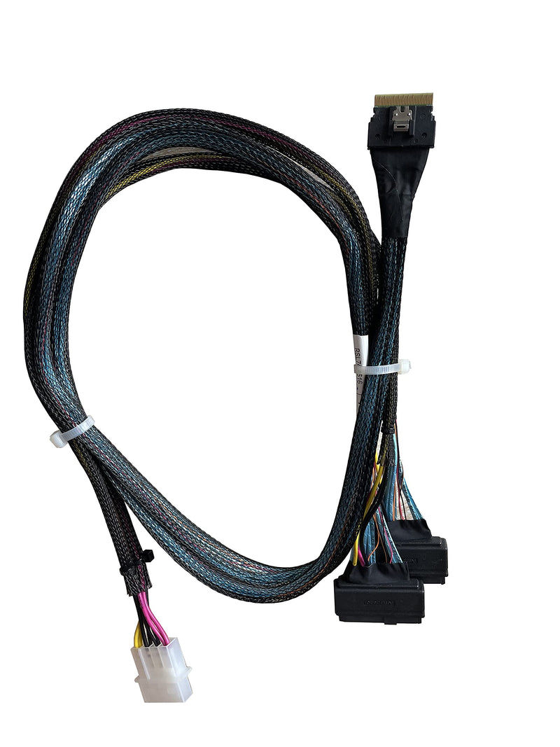 𝐃𝐢𝐋𝐢𝐧𝐤𝐞𝐫 𝐒𝐥𝐢𝐦𝐒𝐀𝐒 8X to 2*𝐔.𝟐 𝐍𝐕𝐌𝐞 Adapter,𝐒𝐅𝐅-𝟖𝟔𝟓𝟒 74pin to 2*𝐒𝐅𝐅-𝟖𝟔𝟑𝟗 68pin Cable with Power, 75CM(Broadcom MPN 05-60005-00，CBL-SAST-0953)