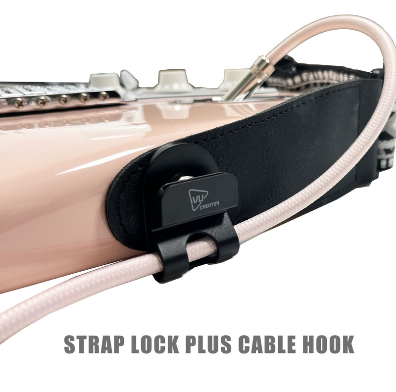 Smart 3-in-1 guitar strap locks guitar strap blocks guitar pick holder with non-slip picks and cable hook