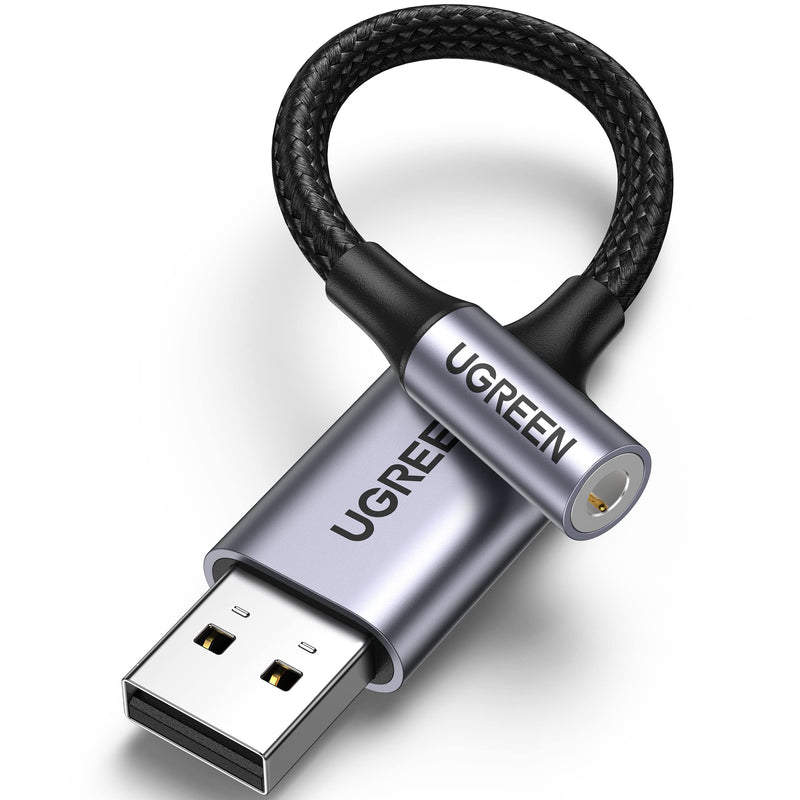 UGREEN USB to 3.5mm Jack Audio Adapter USB Sound Card Support Mic TRRS Headphone Bundle Magnetic USB C to 3.5mm Audio Adapter and PD 60W Charger 2 in 1