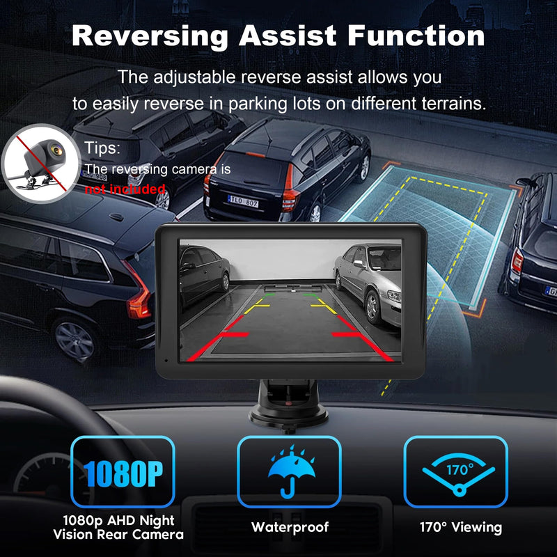 Wireless Carplay Screen for Car, 7" HD IPS Touch Screen Stereo for Apple Carplay & Android Auto,Bluetooth,Voice Control,GPS Navigation,Mirror Link | Plug-and-Play, Apple Car Paly for All Vehicle