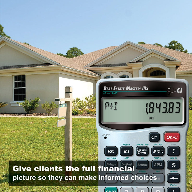 Calculated Industries 3405 Real Estate Master IIIx Residential Real Estate Finance Calculator | Clearly-Labeled Function Keys | Simplest Operation | Solves Payments, Amortizations, ARMs, Combos, More | Residential RE Finance, Clearly Labeled Function K...