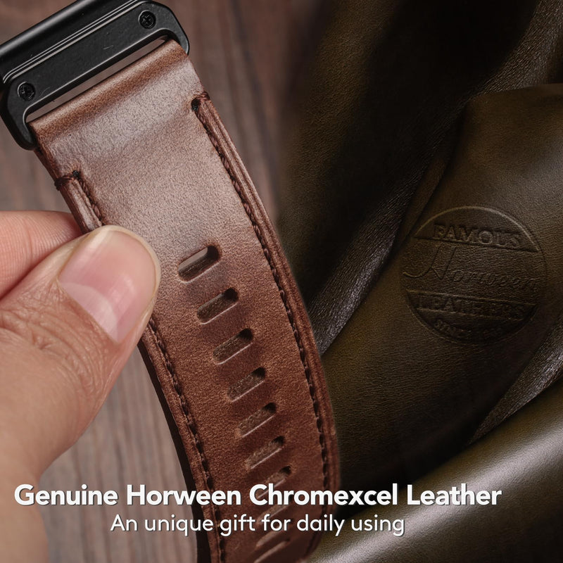 Soft Horween Leather Watch Band Compatible With Garmin, Strap For Fenix/Forerunner/Approach/MARQ/Quatix / D2 Series/Instinct/Epix/Tactix/Foretrex Natural root={'value': "26 mm / Middle (5.9'' - 8.7'')"}