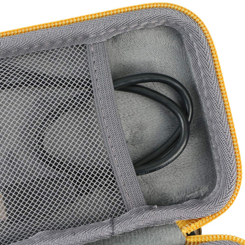 co2crea Hard Travel Case Replacement for WD My Passport Go Cobalt SSD 500G / 1TB Portable External Storage (Black Case + Amber Zipper) Black Case + Amber Zipper