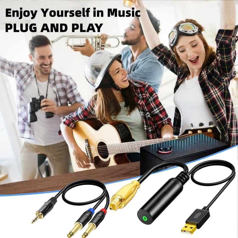 [AUSTRALIA] - 192KHz DAC Optical to Dual 1/4" TS Converter,Optical Audio Cable to Dual 6.35mm AUX Converter for HDTV DVD Set-top Boxes Out to Speaker Audio Mixer(Unidirectional O-ptical to 6.35mm) 3.3FT 