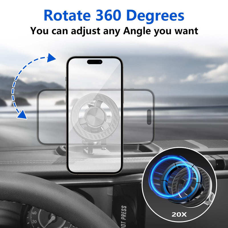 sukemichi Phone Mount for 2024 2025 2026 Jeep Wrangler, Dashboard Phone Holder Dash Mount for New Jeep Wrangler JL JLU 4XE Jeep Gladiator JT Accessories, Magsafe Phone Mount Fit 12.3" Screen