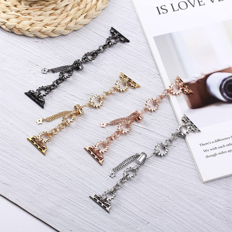 Punk Bracelet Compatible with Apple Watch Band 41mm 40mm 38mm, Gothic Style Bracelet Replacement Strap for iWatch Series Ultra/SE/8/7/6/5/4/3/2/1