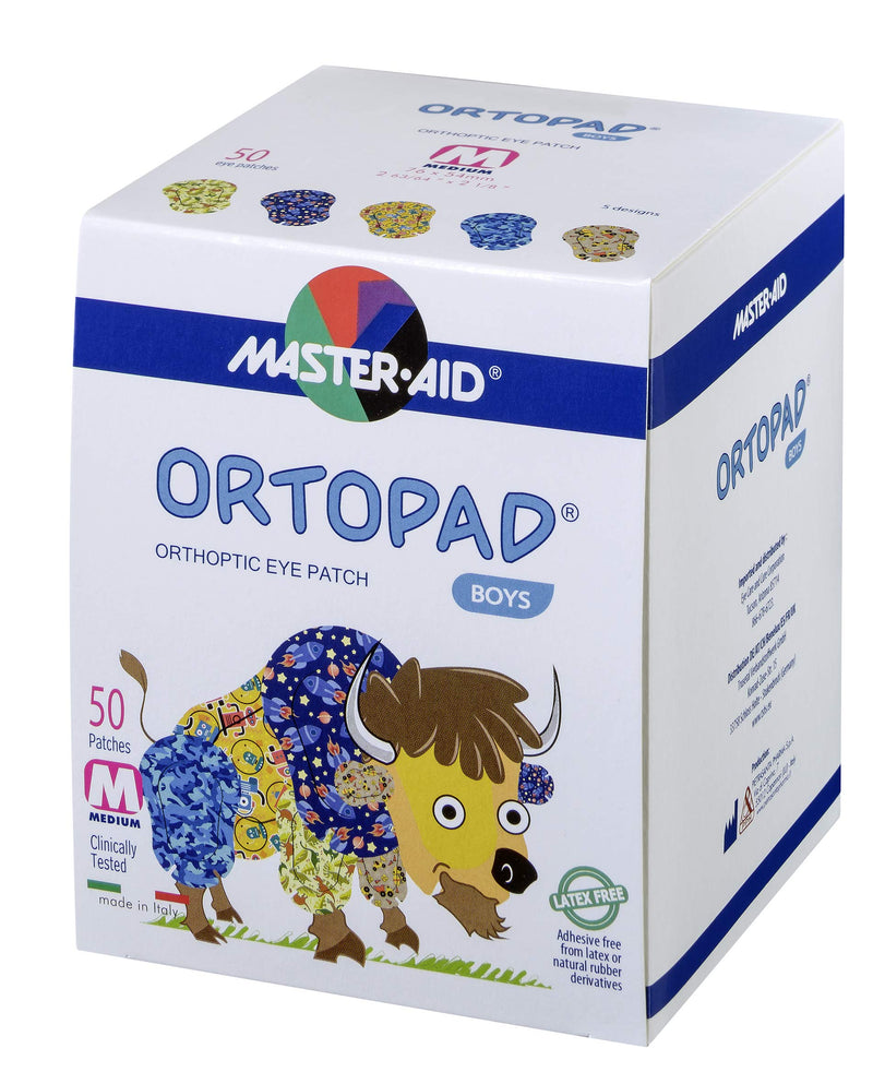 Ortopad® Bamboo Boys Eye Patches, 50/box (Medium Size, 2-4 yrs) Blue Camo Pack