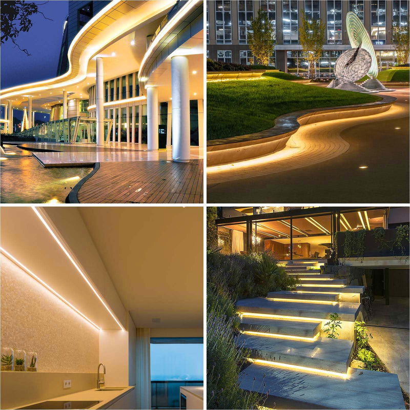 [AUSTRALIA] - LLTOP COB LED Strip Lights Waterproof IP67 DC24v Warm White 3000K 16.4ft/5m High CRI 92Ra+ Outdoor LED Tape Lighting DIY Cuttable for Bedroom Kitchen Cabinet Shelf (Power Supply Not Included) Warm White 3000K (power supply not included) 