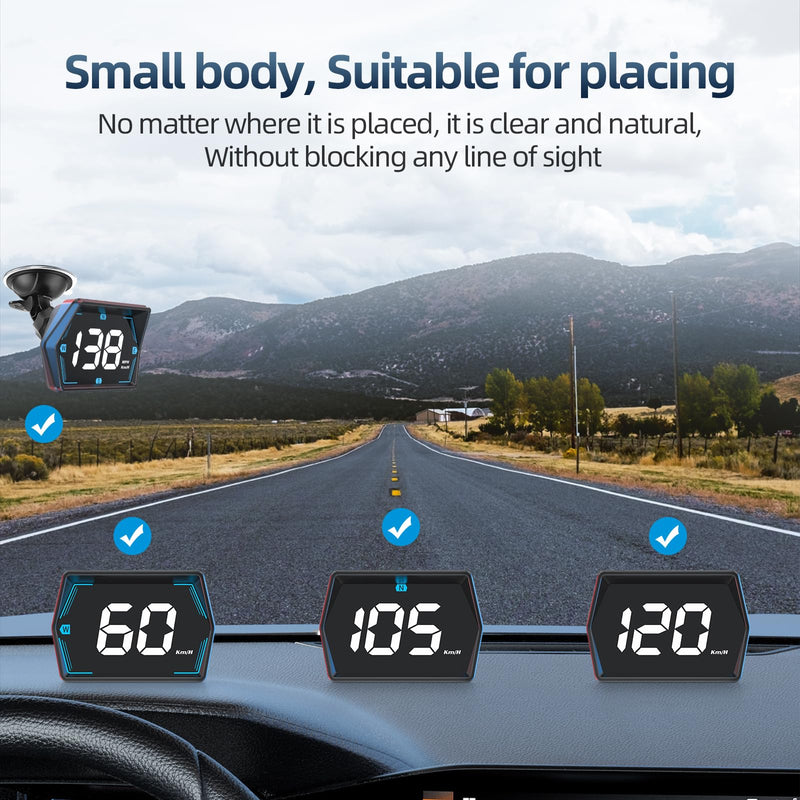 SinoTrack GPS Speedometer Universal MPH Speedometer Heads-Up Display for Car GPS Speedometer Large Screen HUD with Over Speed Alarm Fatigued Driving Alert for All Vehicle