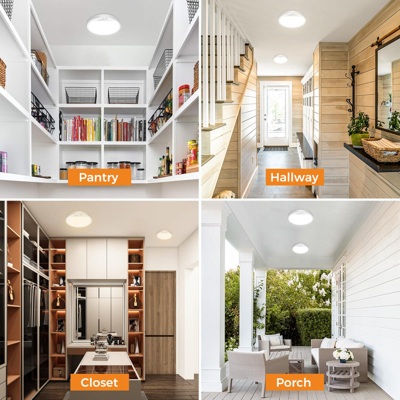 [AUSTRALIA] - Slochi 2Pack Motion Sensor Ceiling Light Wired, 3000K/4000K/6500K Motion Sensor Light Indoor, 15W 1500LM 7 In Closet Lights Motion Sensored with Timer, Flush Mount Light for Hallway Wall Pantry, White 2packs-7Inch 
